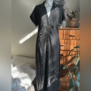 Madewell Black Floral Button-Front Midi Dress Size 6